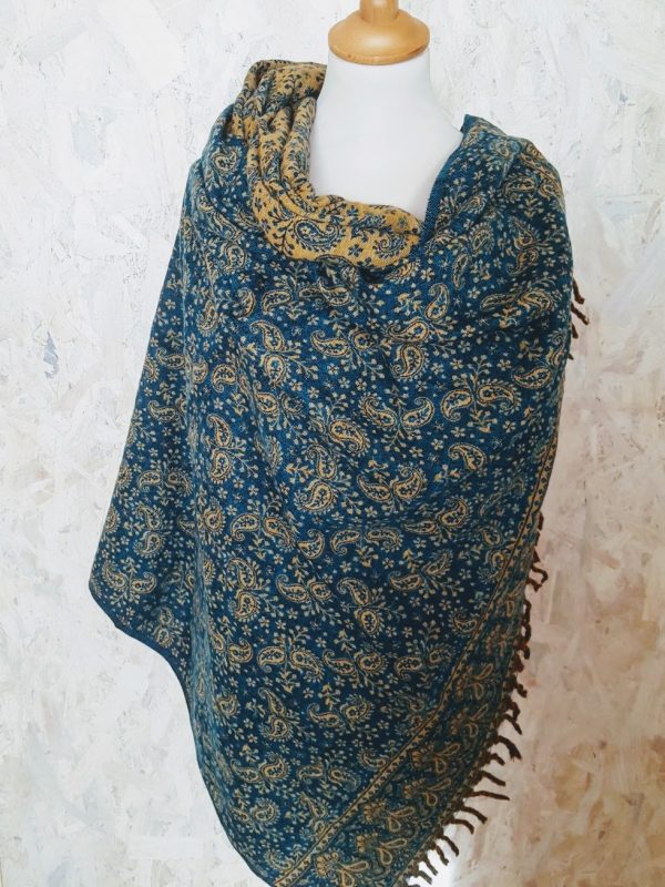 sjaal india turqoise